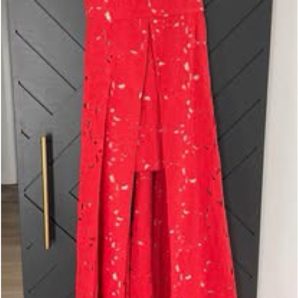 Elegant Red Floral Women's Skirt